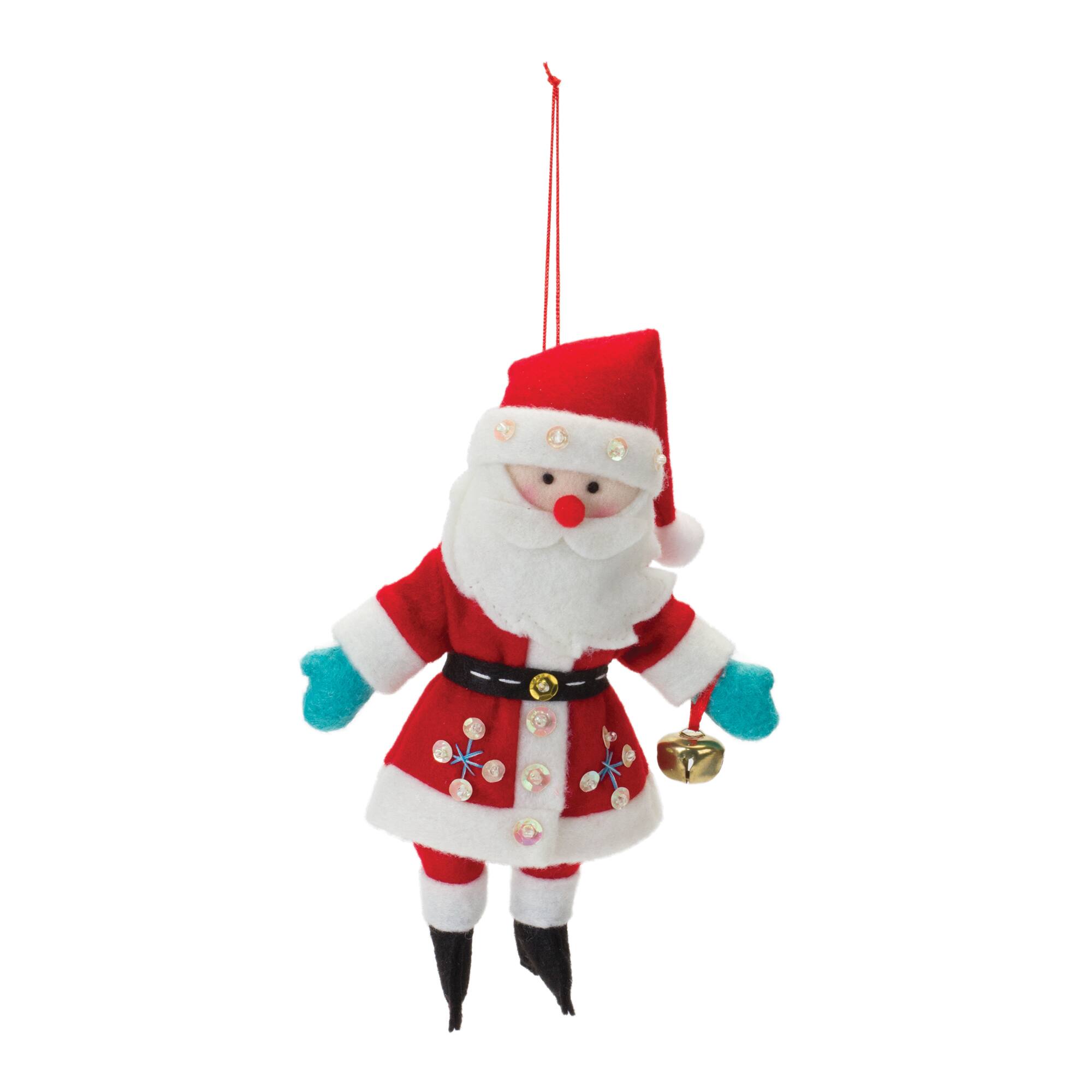 12ct. 8" Plush Santa Ornaments